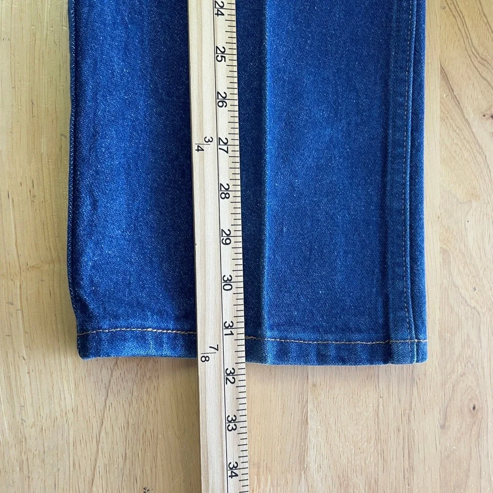 VTG Wrangler Cowboy Cut Slim Jeans 35x32 Dark Wash Denim‎ Blue High Rise 936DEN